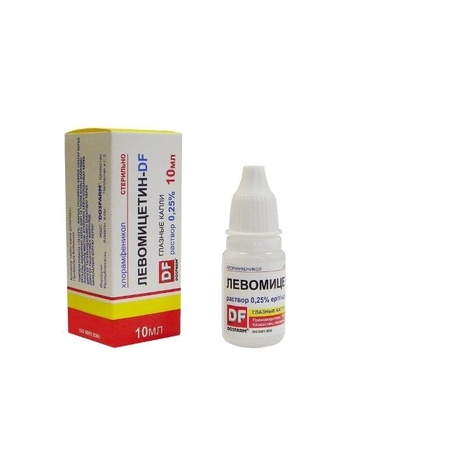 Левомицетин 0,25% 10 мл капли глазные