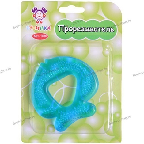 Бусинка прорезыватель с водой (1080) Клубничка