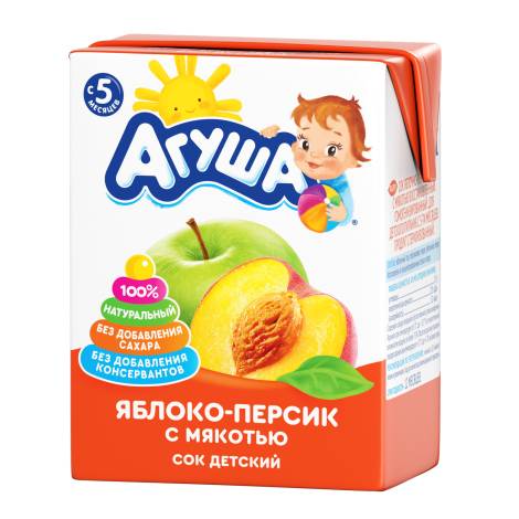 Сок 200,0 Агуша яблоко+персик