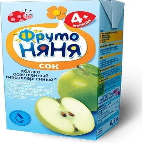 Сок 200,0 Фрутоняня яблоко осветленный
