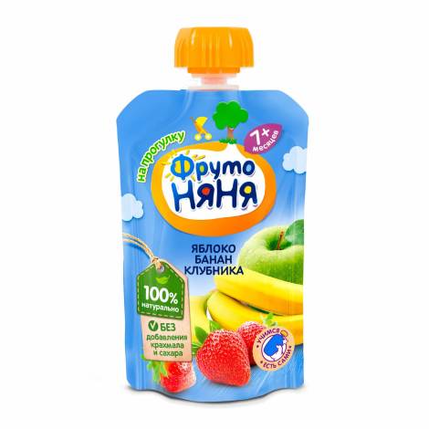 Десерт Фрутоняня 90,0 яблоко+банан+клубника