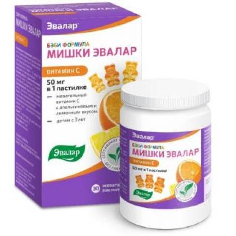 Бэби Формула Мишки №30 Витамин С 2,5г(50мг) жев.пастилки