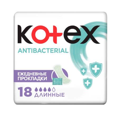 Прокладки Котекс №18 Bio-Care Antibacterial ежедневные