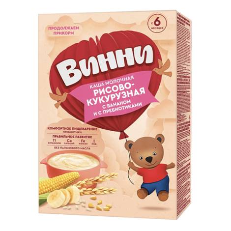 Каша Винни 200,0 молочная Рисово-кукурузная с бананом и с пребиотиками