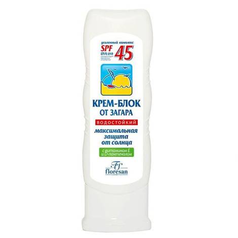 Floresan 125 мл крем-блок от загара для тела водостойкий SPF-45 (Ф-113)