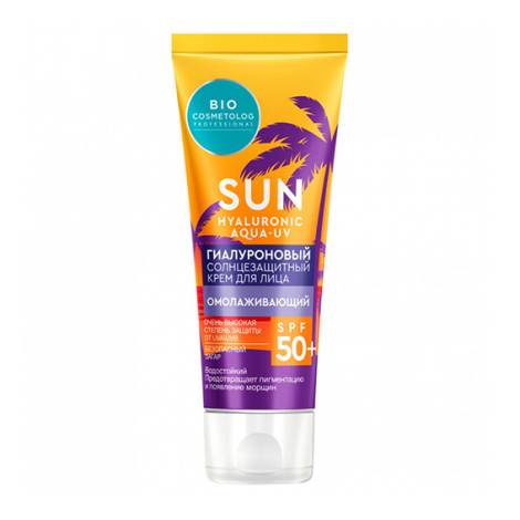 BIO COSMETOLOG Professional Гиалурон. солнцезащитный крем для лица Омолаживающий SPF 50+ 50мл