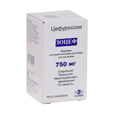 Зоцеф 750мг №1 фл. порошок д/приготовления р-ра для инъекций